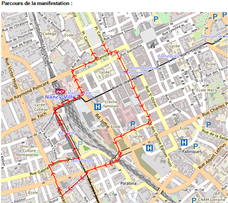 Parcours manifestation