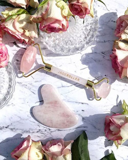 quartz rose roller fleurs marbre produit